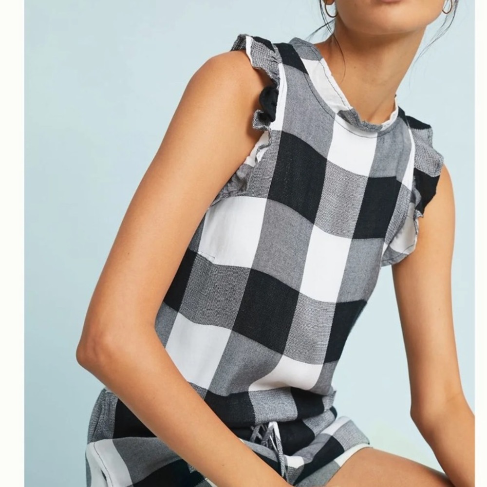 Anthropologie Gingham Romper